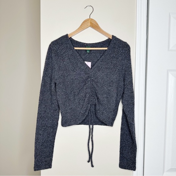 NWT Wild Fable Ruched Front Crop Sweater - Picture 2 of 5